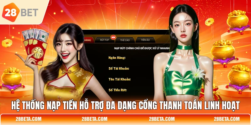 Hệ thống nạp tiền hỗ trợ đa dạng cổng thanh toán linh hoạt